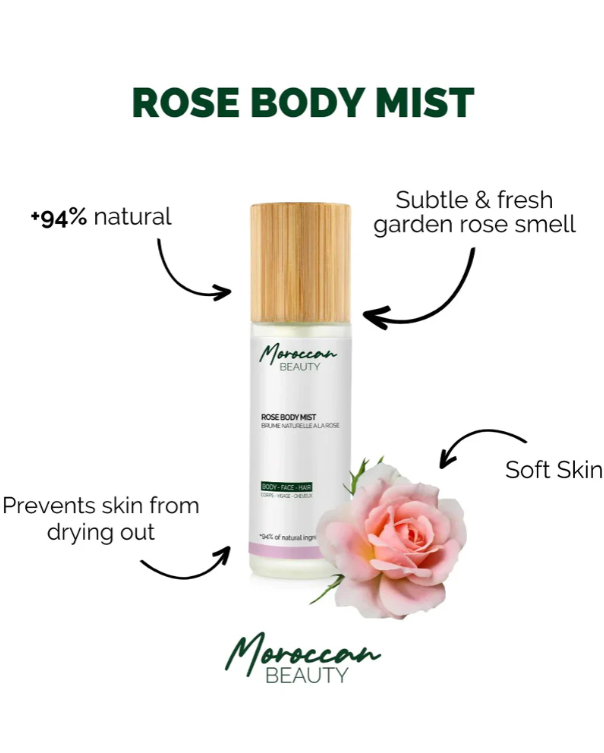 Brume naturelle à la rose - +94% naturel