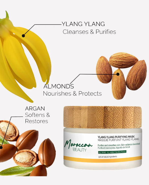 Masque purifiant Ylang Ylang - 99% naturel