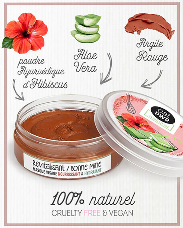 UrbanK Masque Visage Argile Rouge Défatigant & Hydratant - 60g