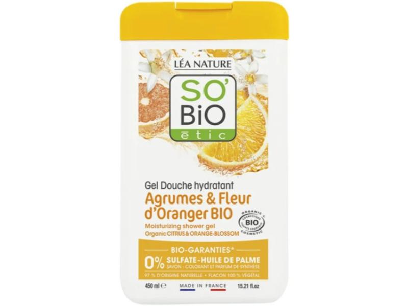 SO BIO GEL DOUCHE HYDRATANT AGRUMES ET FLEURS ORANGER BIO 450 ML