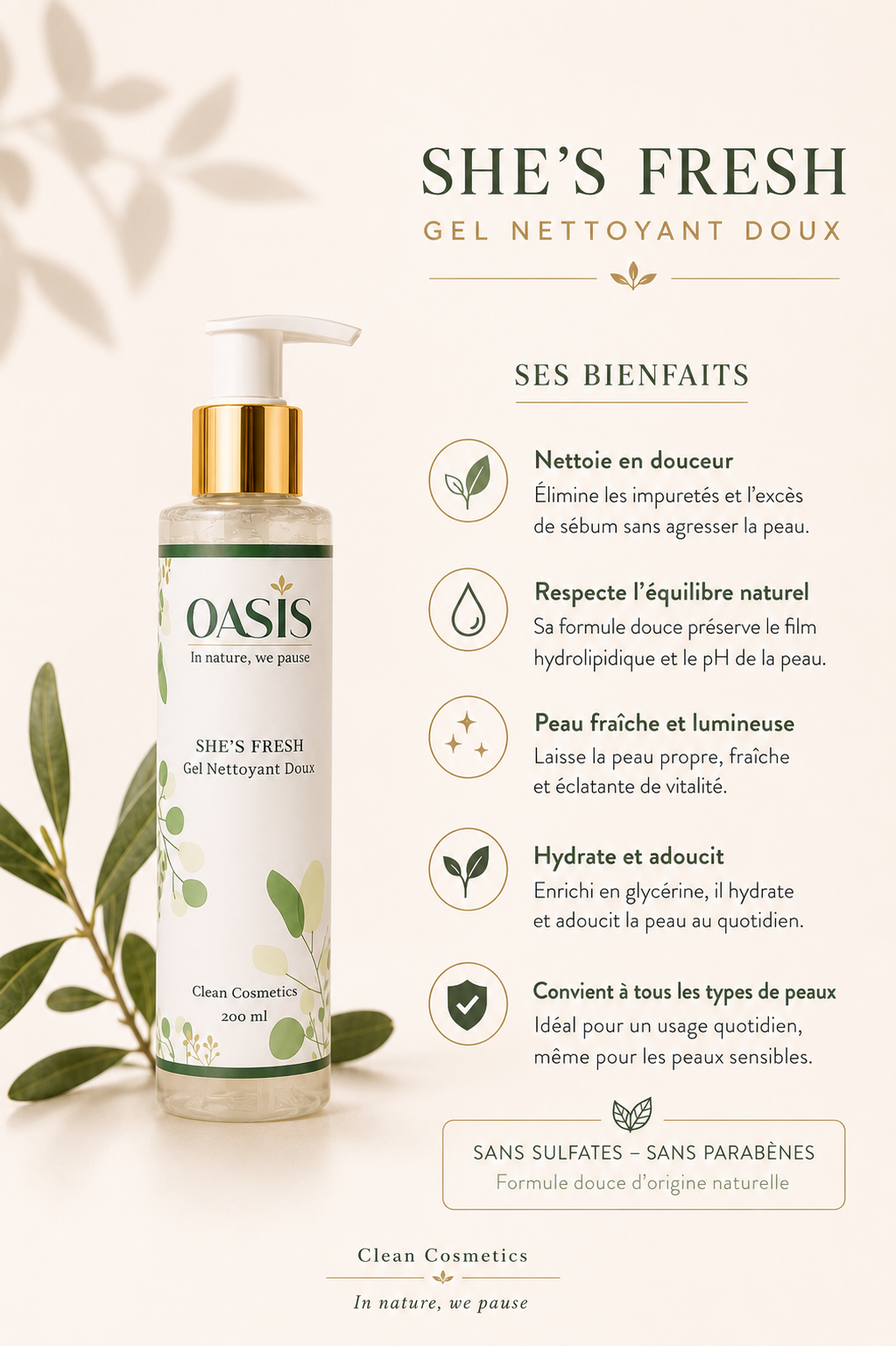 Gel nettoyant doux 200ml - she’s fresh