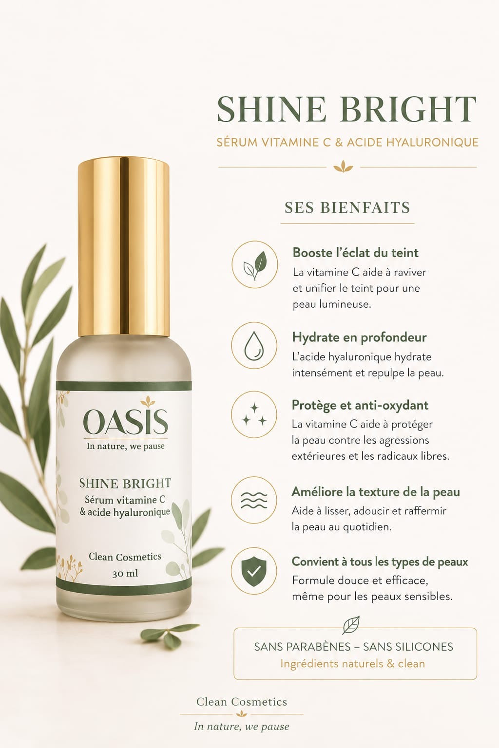 Sérum Vitamine C & Acide Hyaluronique - Shine Bright