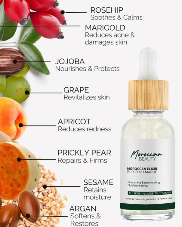 Elixir du Maroc aux 8 huiles naturelles - 100% naturel